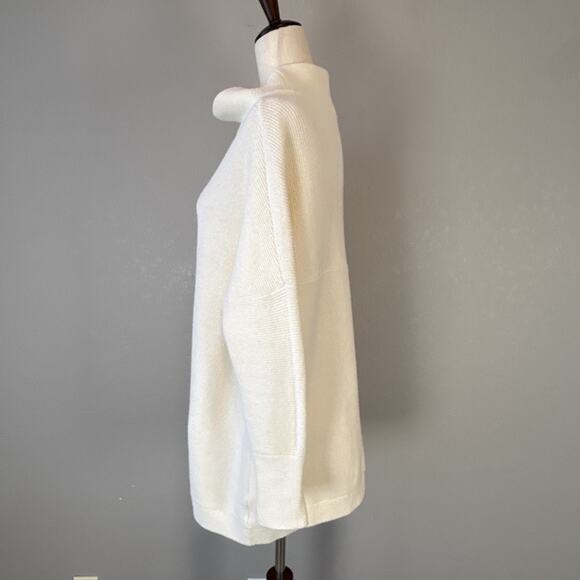 Free People Womens Ottoman Slouchy Tunic Sweater Size XS Ribbed Ecru Ivory Knit - Picture 3 of 8